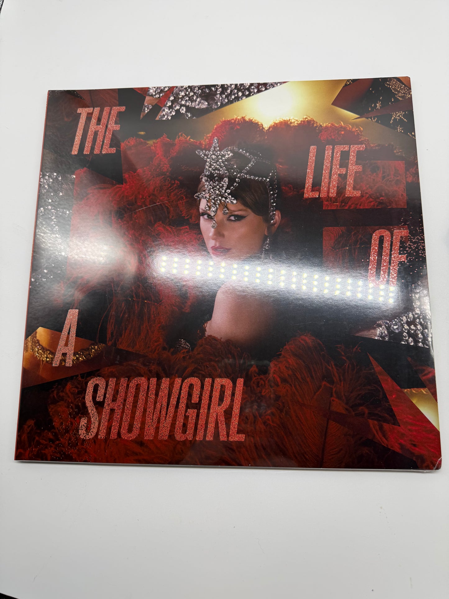 (B STOCK) Taylor Swift - The Life of a Showgirl, (Tiny bubbless in Champagne Edition Lipstick & lace Vinyl)