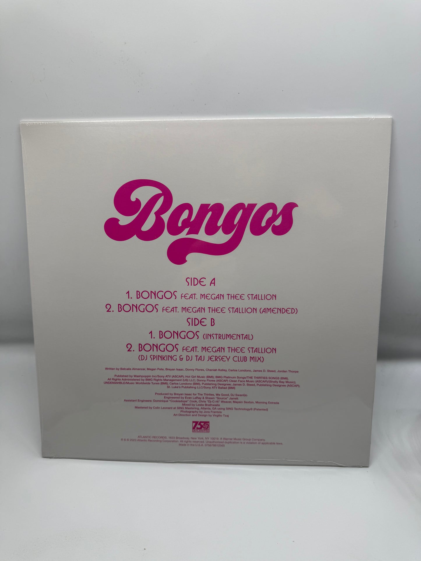BONGOS (feat. Megan Thee Stallion) Coke clear 12” vinyl (US Import)